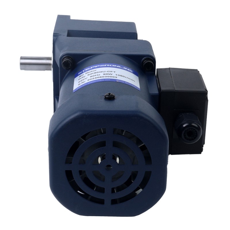 90W 220VAC/380VAC 50/60Hz 7.5RPM 40.00Nm(5664.47oz.in) Flange 90mm Right Angle Gearbox Keyway Shaft Three-phase AC Induction  Motor - 5IK90GU-S/S3FT/5GU180RT | StepperOnline CA