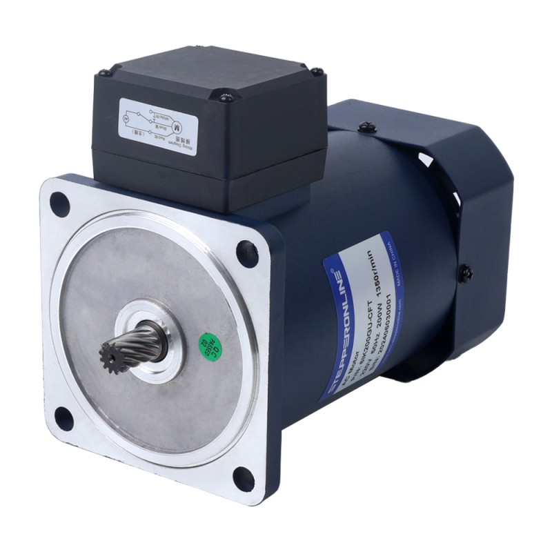 200W 220VAC 50Hz 13.5RPM 40.00Nm(5664.47oz.in) Flange 104mm Spur Gearbox Single-phase AC Induction  Motor - 6IK200GU-CFT/6GU100K | StepperOnline CA