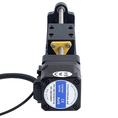 Nema 17 Stepper Lead Screw Linear Actuator 1.5A Stroke 120mm 0.25Nm(35.40oz.in) Lead 2.54mm(0.1) with Sensor - LMD17S13GF15-120 | StepperOnline CA