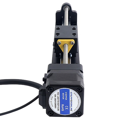 Nema 17 Stepper Lead Screw Linear Actuator 1.5A Stroke 200mm 0.25Nm(35.40oz.in) Lead 2.54mm(0.1) with Sensor - LMD17S13GF15-200 | StepperOnline CA