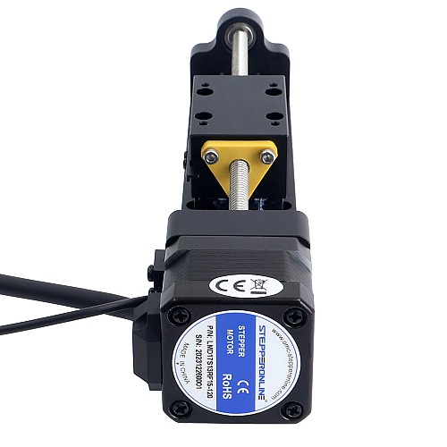 Nema 17 Stepper Lead Screw Linear Actuator 1.5A Stroke 120mm 0.25Nm(35.40oz.in) Lead 6.35mm(0.25) with Sensor - LMD17S13RF15-120 | StepperOnline CA