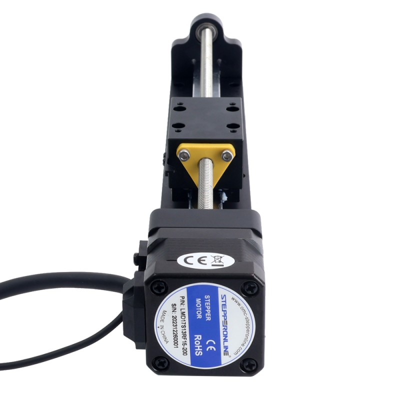 Nema 17 Stepper Lead Screw Linear Actuator 1.5A Stroke 200mm 0.25Nm(35.40oz.in) Lead 6.35mm(0.25) with Sensor - LMD17S13RF15-200 | StepperOnline CA Nema 17 Stepper Lead Screw Linear Actuator 1.5A Stroke 200mm 0.25Nm(35.40oz.in) Lead 6.35mm(0.25) with Sensor - LMD17S13RF15-200 | StepperOnline CA