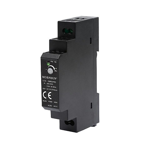 15W 24V 0.63A 85-264VAC/120-370VDC DIN Rail Switching Power Supply - LI15-20B24PR2 | StepperOnline CA