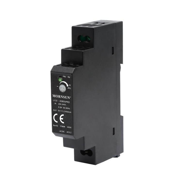 15W 12V 1.25A 85-264VAC/120-370VDC DIN Rail Switching Power Supply - LI15-20B12PR2 | StepperOnline CA