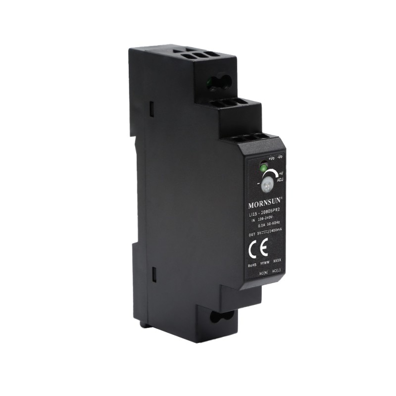 15W 12V 1.25A 85-264VAC/120-370VDC DIN Rail Switching Power Supply - LI15-20B12PR2 | StepperOnline CA