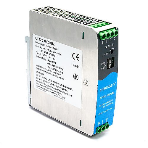 120W 24V 5.0A 85-264VAC/120-370VDC Explosion-Proof DIN Rail Switching Power Supply with PFC Function - LIF120-10B24R2S-EX | StepperOnline CA