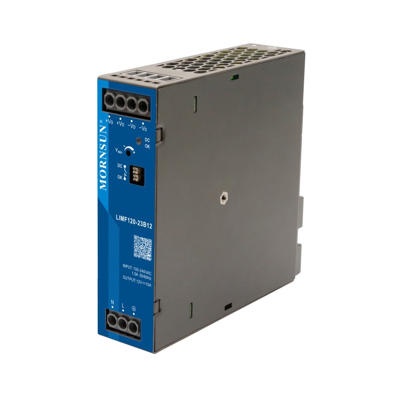 120W 12V 10.0A 85-277VAC/120-390VDC DIN Rail Switching Power Supply with PFC Function - LIMF120-23B12 | StepperOnline CA