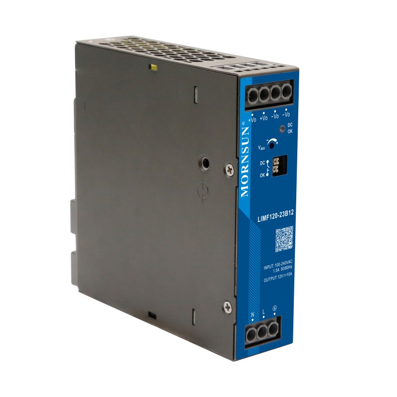 120W 12V 10.0A 85-277VAC/120-390VDC DIN Rail Switching Power Supply with PFC Function - LIMF120-23B12 | StepperOnline CA