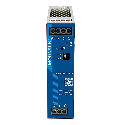 120W 24V 5.0A 85-277VAC/120-390VDC DIN Rail Switching Power Supply with PFC Function - LIMF120-23B24 | StepperOnline CA