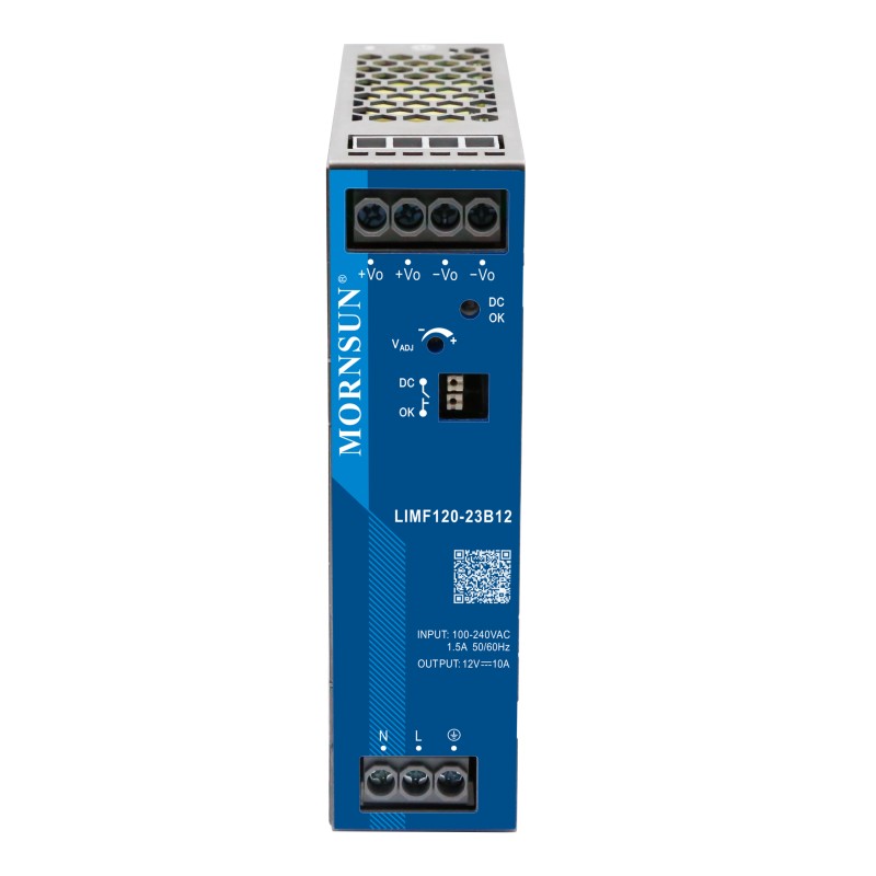 120W 12V 10.0A 85-277VAC/120-390VDC DIN Rail Switching Power Supply with PFC Function - LIMF120-23B12 | StepperOnline CA