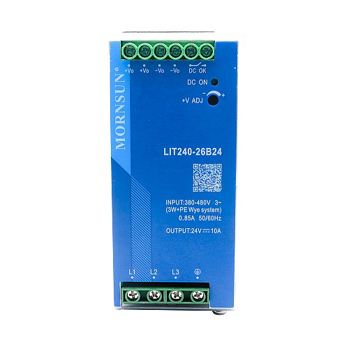 240W 24V 10.0A 320-600VAC/450-850VDC DIN Rail Switching Power Supply - LIT240-26B24 | StepperOnline CA