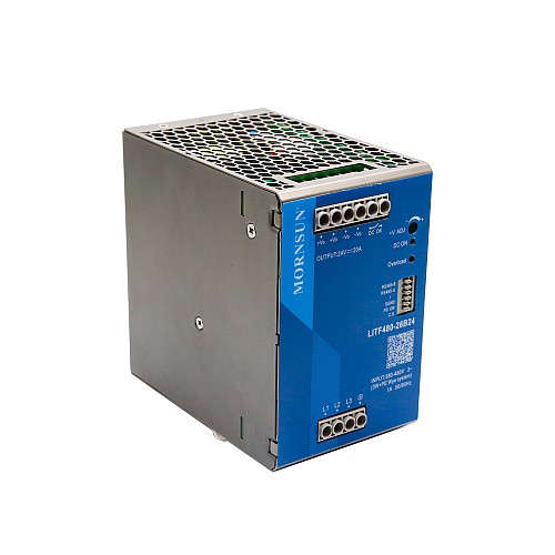 480W 36V 13.3A 3x320-600VAC/450-800VDC DIN Rail Switching Power Supply with PFC Function - LITF480-26B36 | StepperOnline CA