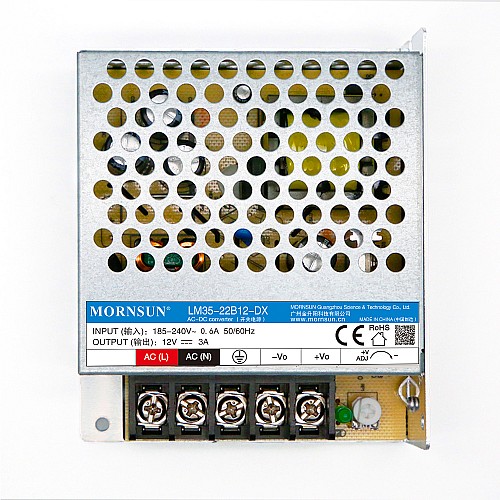 35W 12V 3.0A 165-264VAC/180-370VDC Switching Power Supply - LM35-22B12-DX | StepperOnline CA