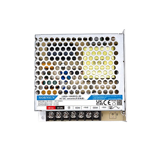 50W 5V/4A 24V/1.4A 85-264VAC/120-370VDC Switching Power Supply - LM50-10A0524-14 | StepperOnline CA