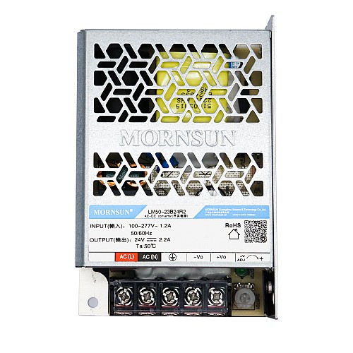 50W 24V 2.2A 80-305VAC/100-430VDC Switching Power Supply - LM50-23B24R2 | StepperOnline CA