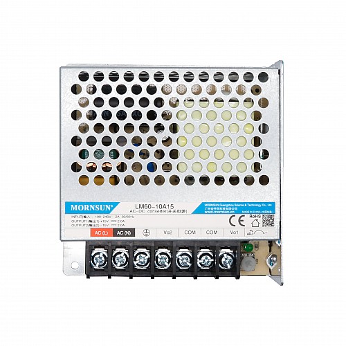 60W 15V -15V/2.0A 2.0A 85-264VAC/120-370VDC Switching Power Supply - LM60-10A15 | StepperOnline CA