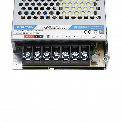 60W 15V -15V/2.0A 2.0A 85-264VAC/120-370VDC Switching Power Supply - LM60-10A15 | StepperOnline CA