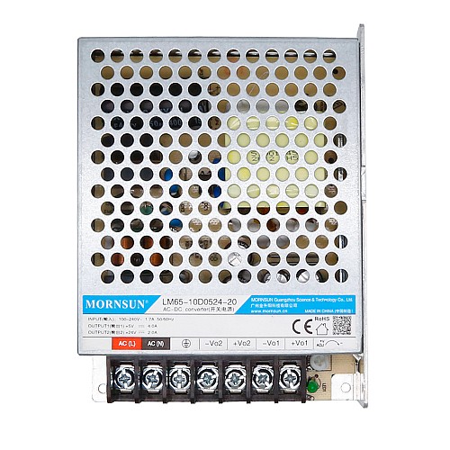 65W 5V/4.0A 24V/2.0A 90-264VAC/120-370VDC Switching Power Supply - LM65-10D0524-20 | StepperOnline CA