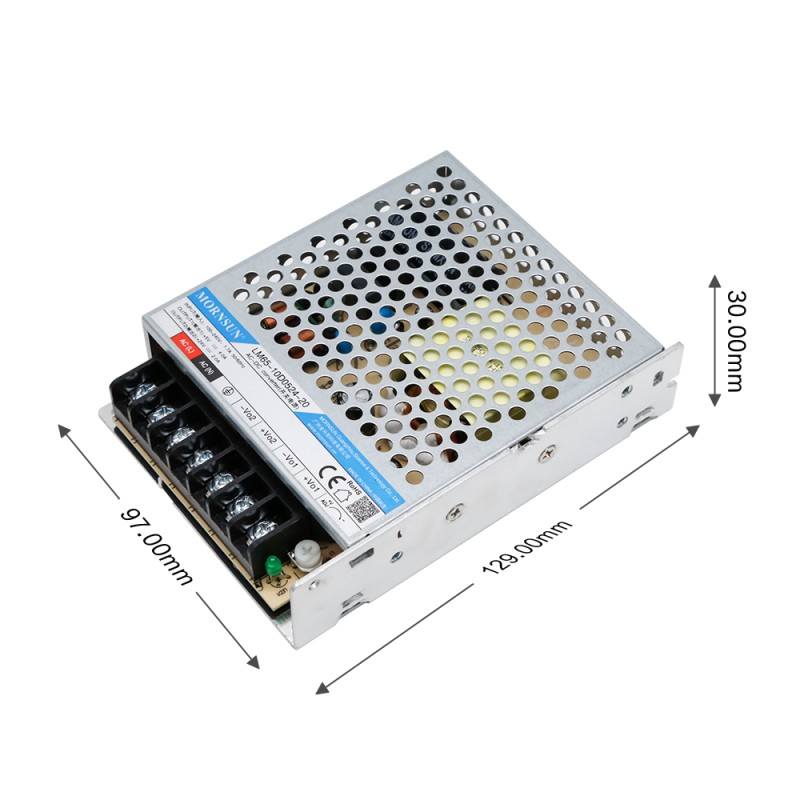 65W 5.1V/4A 24V/2A 90-264VAC/120-370VDC Switching Power Supply - LM65-10D0524-20-QL | StepperOnline CA