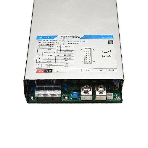 1500W 24V 62.5A 85-264VAC/120-370VDC Switching Power Supply with PFC Function - LMF1500-20B24 | StepperOnline CA