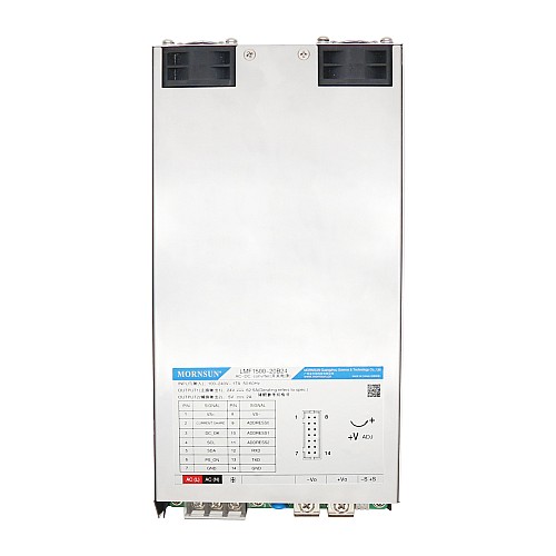 1500W 24V 62.5A 85-264VAC/120-370VDC Switching Power Supply with PFC Function - LMF1500-20B24 | StepperOnline CA