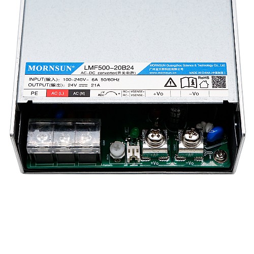 500W 48V 10.4A 80-264VAC/110-370VDC Switching Power Supply with PFC Function - LMF500-20B48 | StepperOnline CA