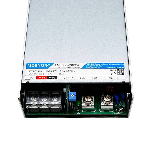 600W 24V 25.0A 80-277VAC/110-390VDC Switching Power Supply with PFC Function - LMF600-20B24 | StepperOnline CA