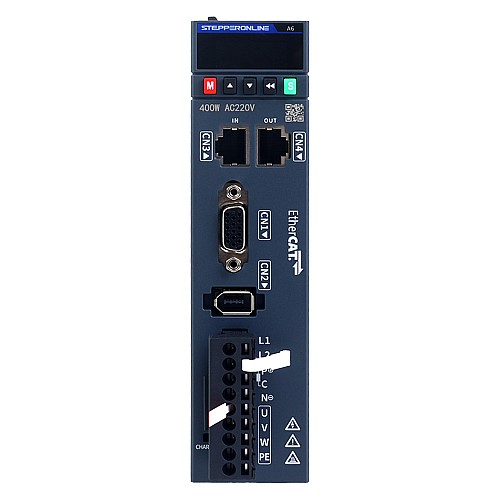 A6 Series 400W EtherCAT AC Servo Motor Kit 3000rpm 1.27Nm 17-Bit Absolute Encoder IP67 - A6-EC400H2A1-M17 | StepperOnline CA A6 Series 400W EtherCAT AC Servo Motor Kit 3000rpm 1.27Nm 17-Bit Absolute Encoder IP67 - A6-EC400H2A1-M17 | StepperOnline CA