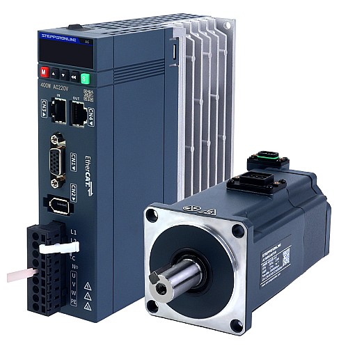 A6 Series 400W EtherCAT AC Servo Motor Kit 3000rpm 1.27Nm w/ Brake 17-Bit Absolute Encoder IP67 - A6-EC400H2B1-M17 | StepperOnline CA