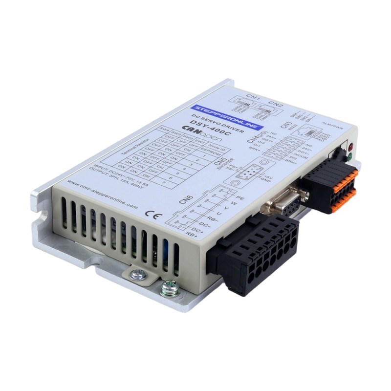 DSY Series 400W CANopen DC Servo Motor 24-70VDC 1.27Nm 3000rpm 17-Bit Incremental Encoder IP65 - DSY-C400L2A2-M17S | StepperOnline CA