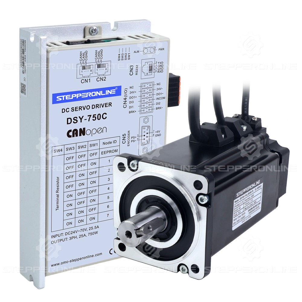 DSY Series 750W CANopen DC Servo Motor 24-70VDC 2.39Nm w/ Brake