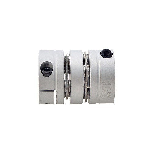 6.35mm - 10mm Flexible Double Disc Coupling 26x35mm CNC Stepper Motor Shaft Coupler - MP2635-6.35-10 | StepperOnline CA