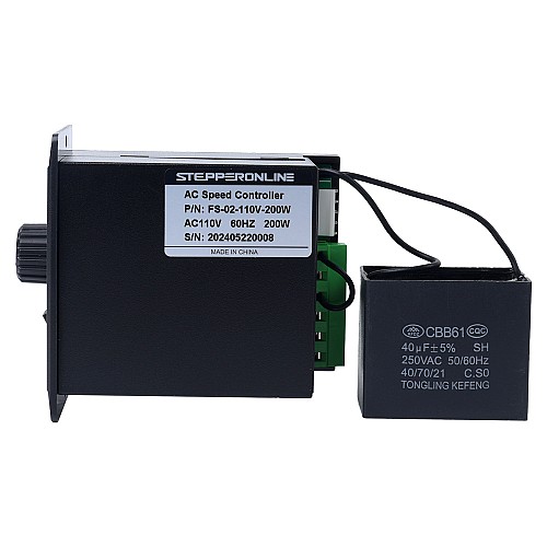 200W Single Phase 110VAC Motor Speed Controller for Variable Speed Motor - FS-02-110V-200W | StepperOnline CA