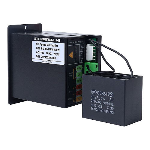 200W Single Phase 110VAC Motor Speed Controller for Variable Speed Motor - FS-02-110V-200W | StepperOnline CA