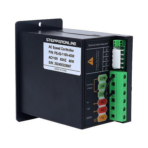 40W Single Phase 110VAC Motor Speed Controller for Variable Speed Motor - FS-02-110V-40W | StepperOnline CA