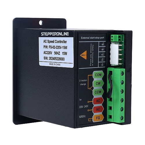 15W Single Phase 220VAC Motor Speed Controller for Variable Speed Motor - FS-02-220V-15W | StepperOnline CA