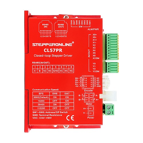 Y Series Modbus RS485 Closed Loop Stepper Driver 0-5.0A 20-50VDC for Nema 17, 23, 24 Stepper Motor - CL57PR | StepperOnline CA Y Series Modbus RS485 Closed Loop Stepper Driver 0-5.0A 20-50VDC for Nema 17, 23, 24 Stepper Motor - CL57PR | StepperOnline CA