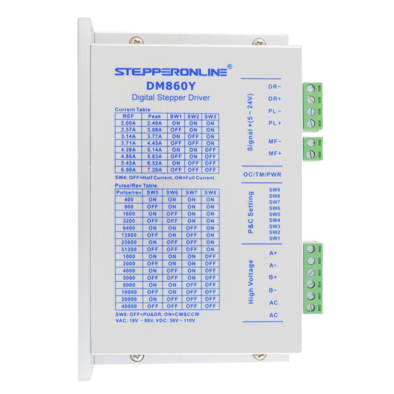 YS Series 1 Axis Stepper CNC Kit 8.0Nm(1132.89oz.in) Nema 34 Stepper Motor & Driver - 1-DM860Y-34HS39 | StepperOnline CA