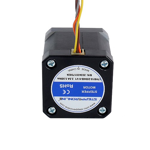4pcs Nema 17 High Temp Stepper Motor 55Ncm(77.93oz.in) 55mm Round Shaft Insulation Class H 180C - 4-17HS19-2504S-H-V1 | StepperOnline CA