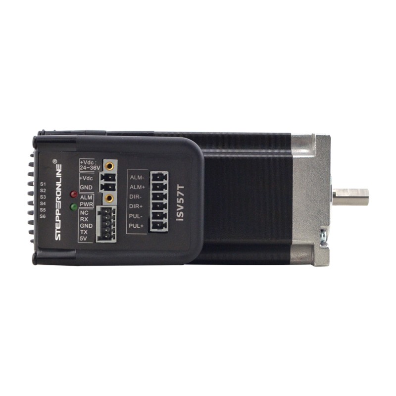 NEMA 23 Integrated Easy Servo Motor 130W 3000rpm 0.45Nm(63.73oz.in) 20-50VDC Servo Motor - Short Shaft - iSV57T-130S | StepperOnline CA