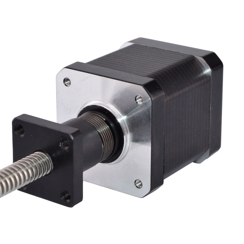 Anti-backlash Screw Nut Nema 17 External 48mm Stack 1.68A Lead 2mm(0.07874") Length 330mm - 17E19S1684AB4-330RA | StepperOnline CA
