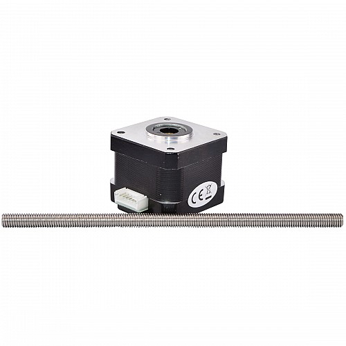 Nema 17 Non-captive 34mm Stack 0.84A Lead 2mm(0.07874) Length 200mm - 17N13S0844AF2-200RS | StepperOnline CA