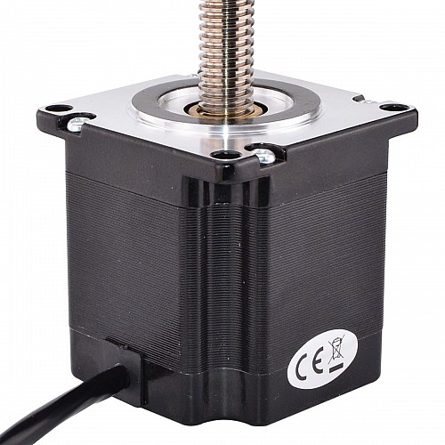 Nema 23 Non-captive 56mm Stack 2A Lead 2mm(0.07874) Length 355mm - 23N22S2004AJ2-355RS | StepperOnline CA