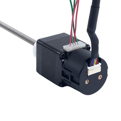 NEMA 11 External Acme Linear Stepper Motor 1.0A 32mm Stack Screw Lead 1.27mm(0.05") w/ Optical Incremental Encoder 1000PPR - 11E13S1004FD4-150RS-OE1K | StepperOnline CA