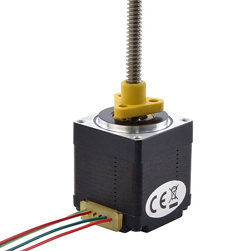 NEMA 11 External Acme Linear Stepper Motor 1.0A 32.2mm Stack Screw Lead 1.27mm(0.05) Lead Length 150mm - 11E13S1004FD5-150RS | StepperOnline CA