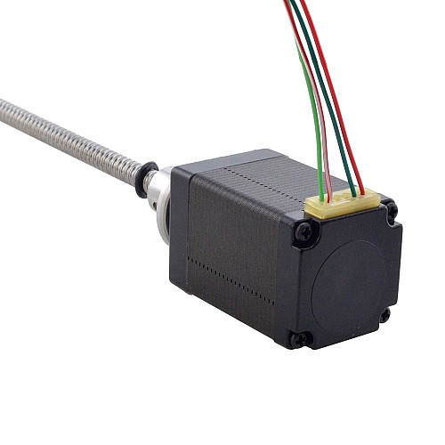 NEMA 11 External Ball Screw Linear Stepper Motor 1.0A 46mm Stack Screw Lead 2mm(0.07874) Lead Length 150mm - 11E18S1004BAM5-150RS | StepperOnline CA
