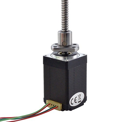 NEMA 11 External Ball Screw Linear Stepper Motor 1.0A 46mm Stack Screw Lead 2mm(0.07874) Lead Length 150mm - 11E18S1004BAM5-150RS | StepperOnline CA