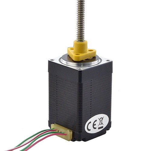 NEMA 11 External Acme Linear Stepper Motor 1.0A 46mm Stack Screw Lead 1.27mm(0.05) Lead Length 150mm - 11E18S1004FD5-150RS | StepperOnline CA