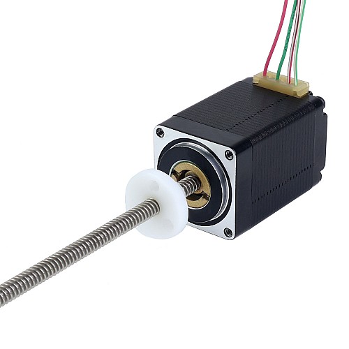 NEMA 11 External Acme Linear Stepper Motor 1.0A 46mm Stack Screw Lead 2.54mm(0.1) Lead Length 250mm - 11E18S1004GD5-250RS | StepperOnline CA NEMA 11 External Acme Linear Stepper Motor 1.0A 46mm Stack Screw Lead 2.54mm(0.1) Lead Length 250mm - 11E18S1004GD5-250RS | StepperOnline CA