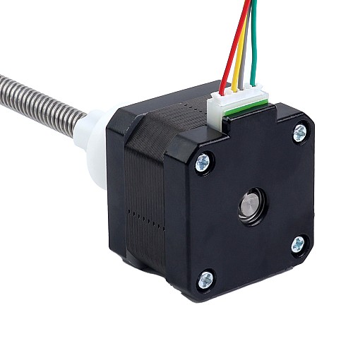 Nema 17 External 34mm Stack 0.4A Lead 8mm(0.31496") Length 150mm - 17E13S0404MB4-150RS | StepperOnline CA